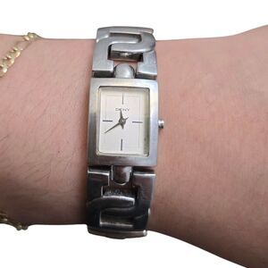 DKNY Women's Watch NY-8013 Stainless Steel Chain Link Bracelet Rectangle Dial